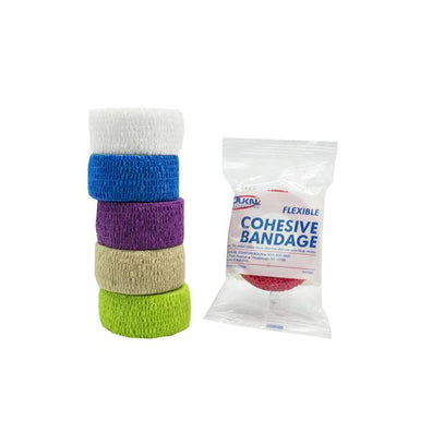 Bandage Elastic 1" Non-Sterile Cohesive Assorted 30Rl/Bx - Surgical Supplies NY